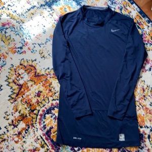 NIKE PRO Combat Compression Long-Sleeve Tee BLUE.. no pulls , or stains . LARGE